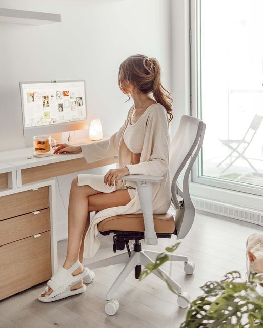 Professional office worker with perfect posture
